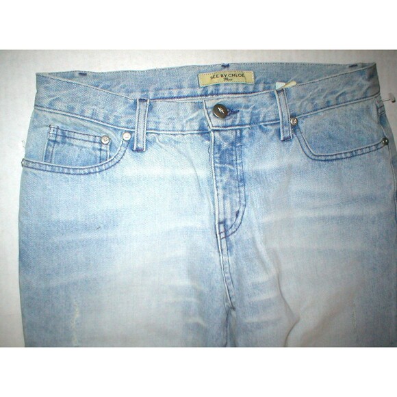 New Womens NWT Designer See by Chloe Jeans 29 Flare Jeans Paris Destroyed Light - Picture 4 of 9
